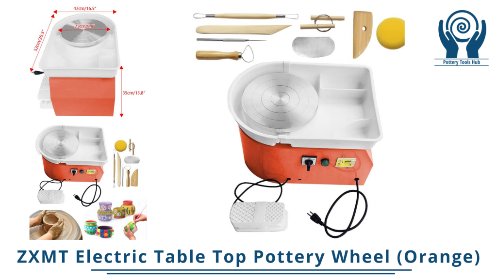 ZXMT Electric Table Top Pottery Wheel (Orange)