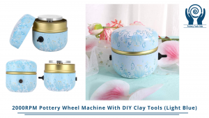 2000RPM Pottery Wheel Machine With DIY Clay Tools (Light Blue)